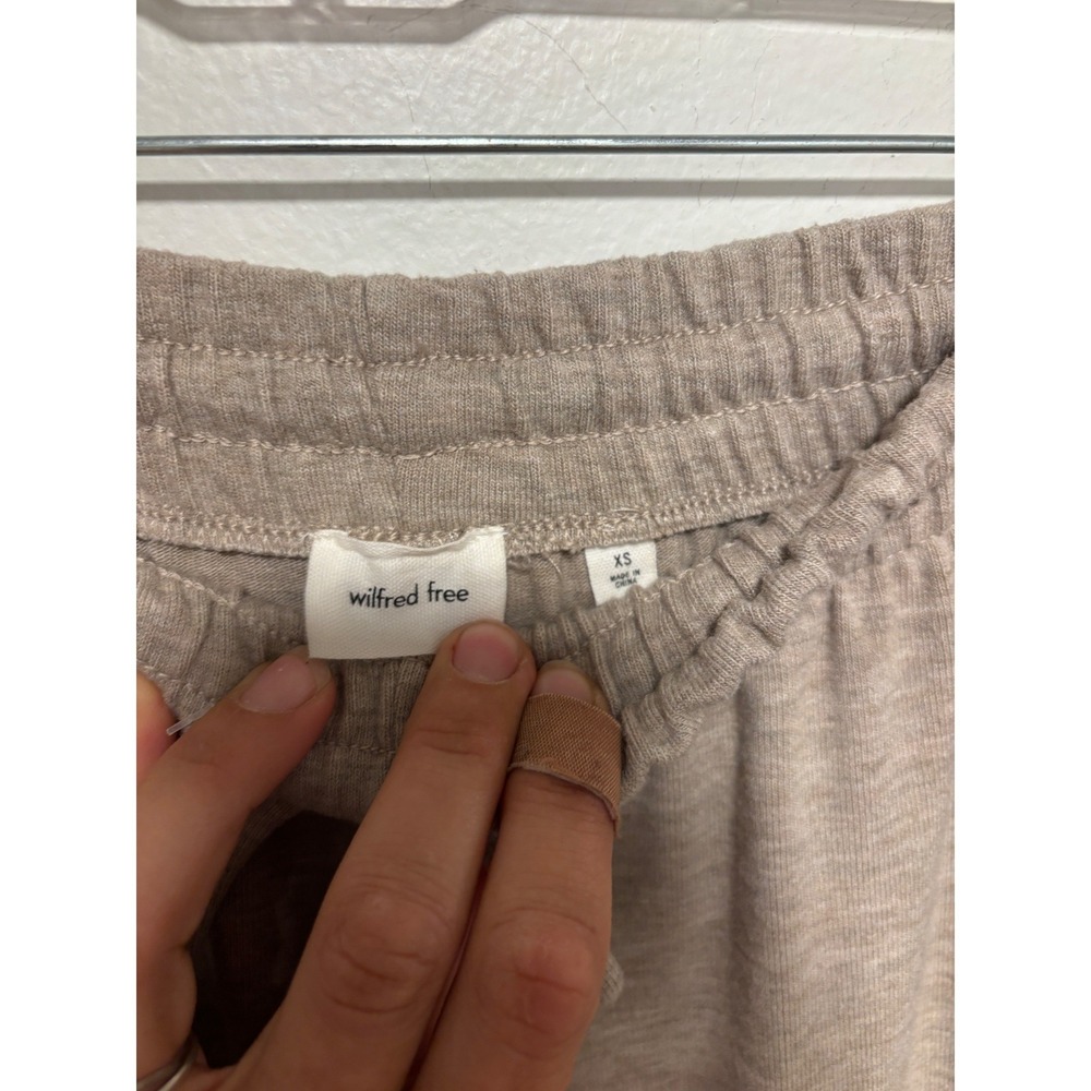 Wilfred Free Aritzia Taupe Wide Leg Lounge Pants Drawstring Waist XS - Picture 3 of 3